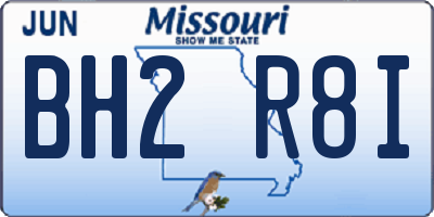 MO license plate BH2R8I