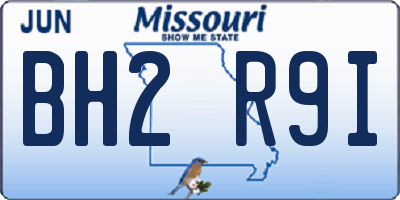 MO license plate BH2R9I