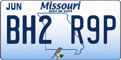 MO license plate BH2R9P
