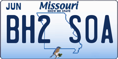 MO license plate BH2S0A
