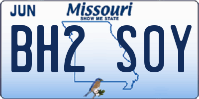 MO license plate BH2S0Y
