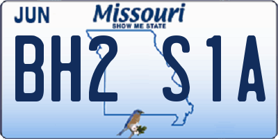 MO license plate BH2S1A