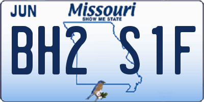 MO license plate BH2S1F