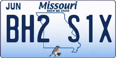 MO license plate BH2S1X