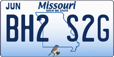 MO license plate BH2S2G