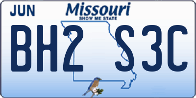 MO license plate BH2S3C