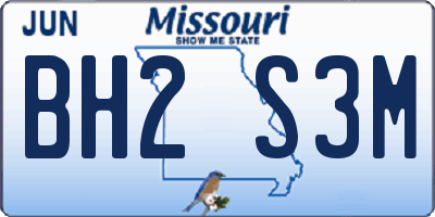 MO license plate BH2S3M