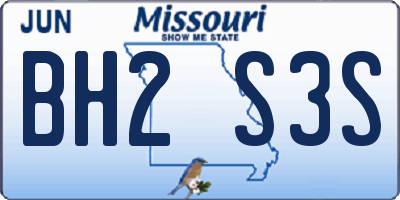 MO license plate BH2S3S