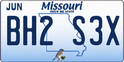 MO license plate BH2S3X