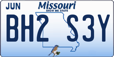 MO license plate BH2S3Y