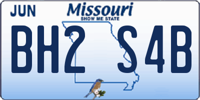 MO license plate BH2S4B