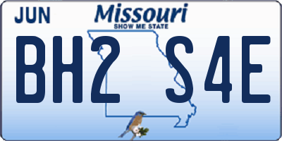 MO license plate BH2S4E