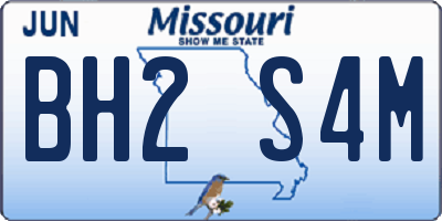 MO license plate BH2S4M
