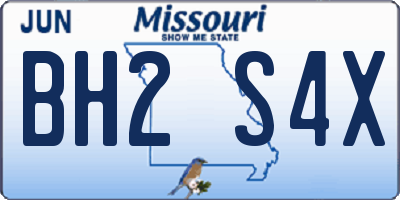 MO license plate BH2S4X