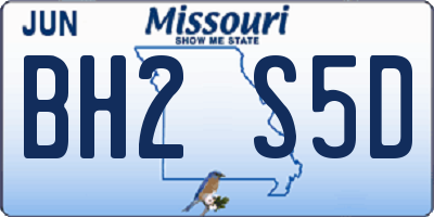 MO license plate BH2S5D