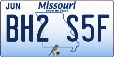 MO license plate BH2S5F