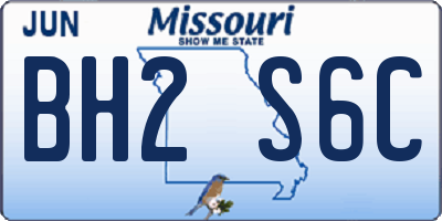 MO license plate BH2S6C