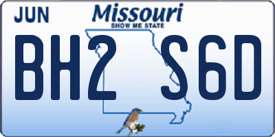 MO license plate BH2S6D