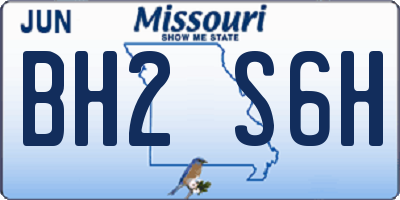 MO license plate BH2S6H