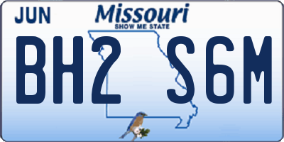 MO license plate BH2S6M
