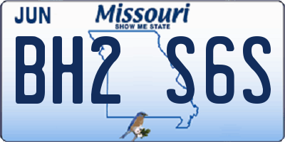 MO license plate BH2S6S