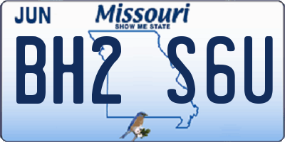 MO license plate BH2S6U