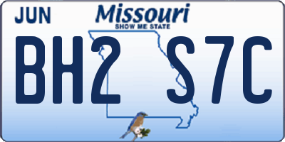 MO license plate BH2S7C
