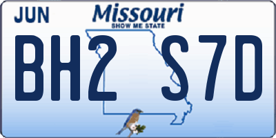 MO license plate BH2S7D