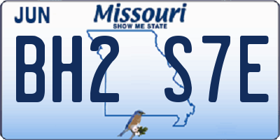 MO license plate BH2S7E