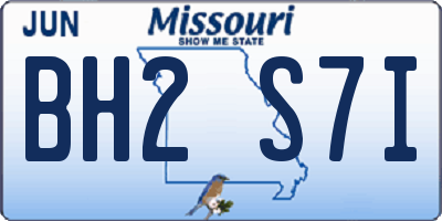 MO license plate BH2S7I