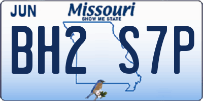 MO license plate BH2S7P