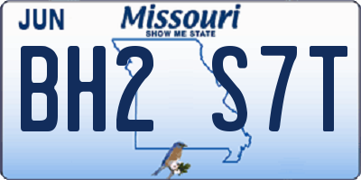 MO license plate BH2S7T