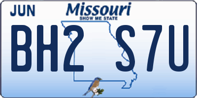 MO license plate BH2S7U