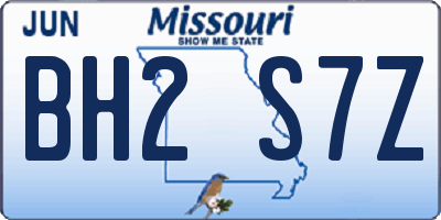 MO license plate BH2S7Z