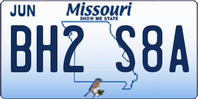 MO license plate BH2S8A