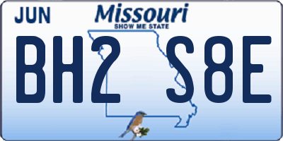 MO license plate BH2S8E