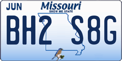 MO license plate BH2S8G