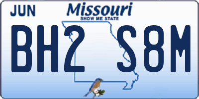 MO license plate BH2S8M