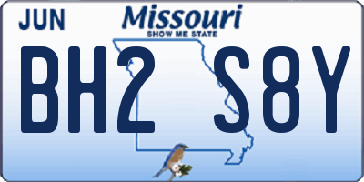 MO license plate BH2S8Y