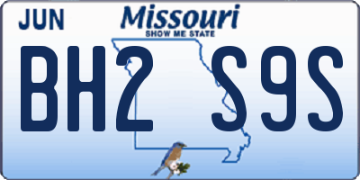 MO license plate BH2S9S