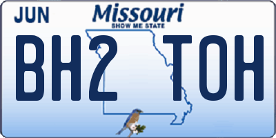 MO license plate BH2T0H