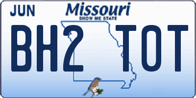 MO license plate BH2T0T