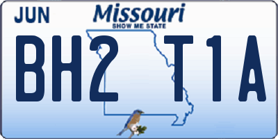 MO license plate BH2T1A