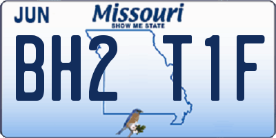 MO license plate BH2T1F