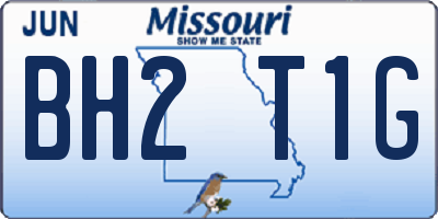 MO license plate BH2T1G