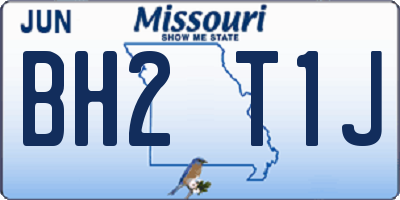 MO license plate BH2T1J