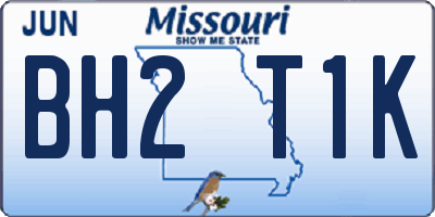 MO license plate BH2T1K
