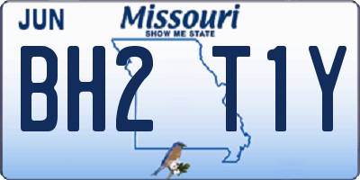 MO license plate BH2T1Y