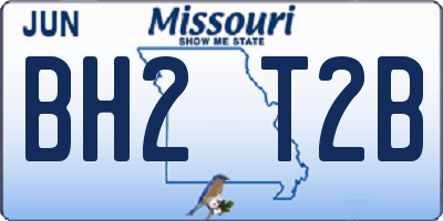 MO license plate BH2T2B