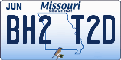 MO license plate BH2T2D